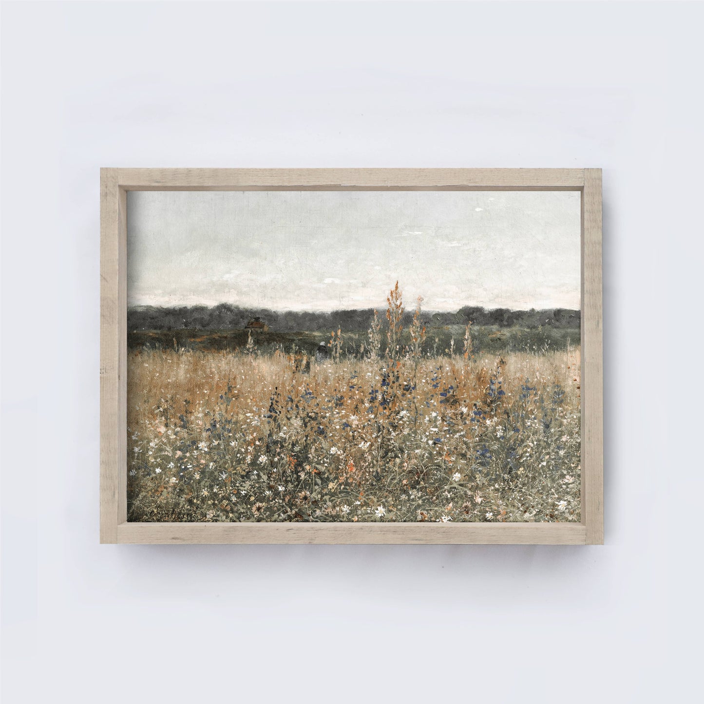 Vintage Print Framed | WildFlowers A22: Aged Farmhouse / 8.5x7"
