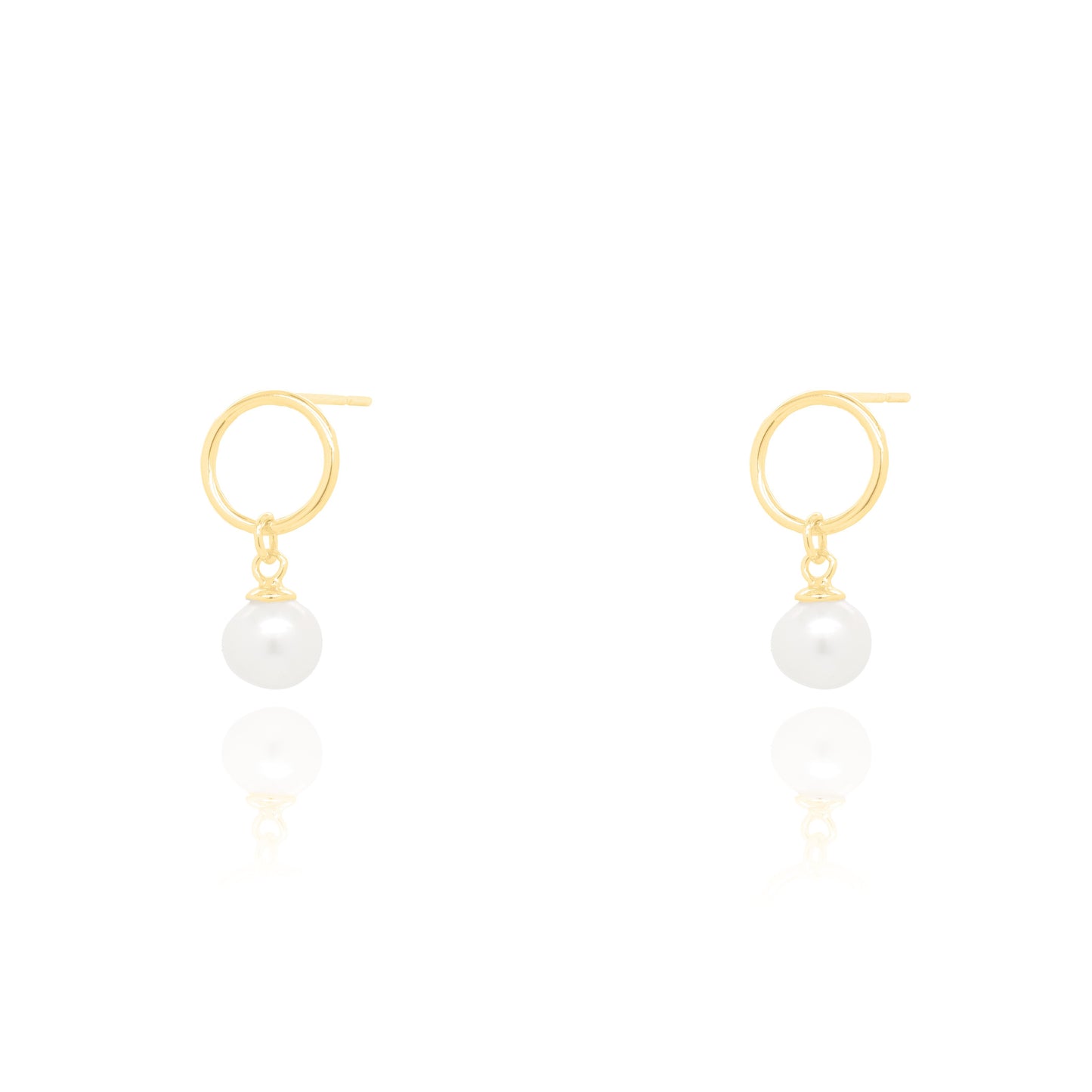Circle & Pearl Drop Studs