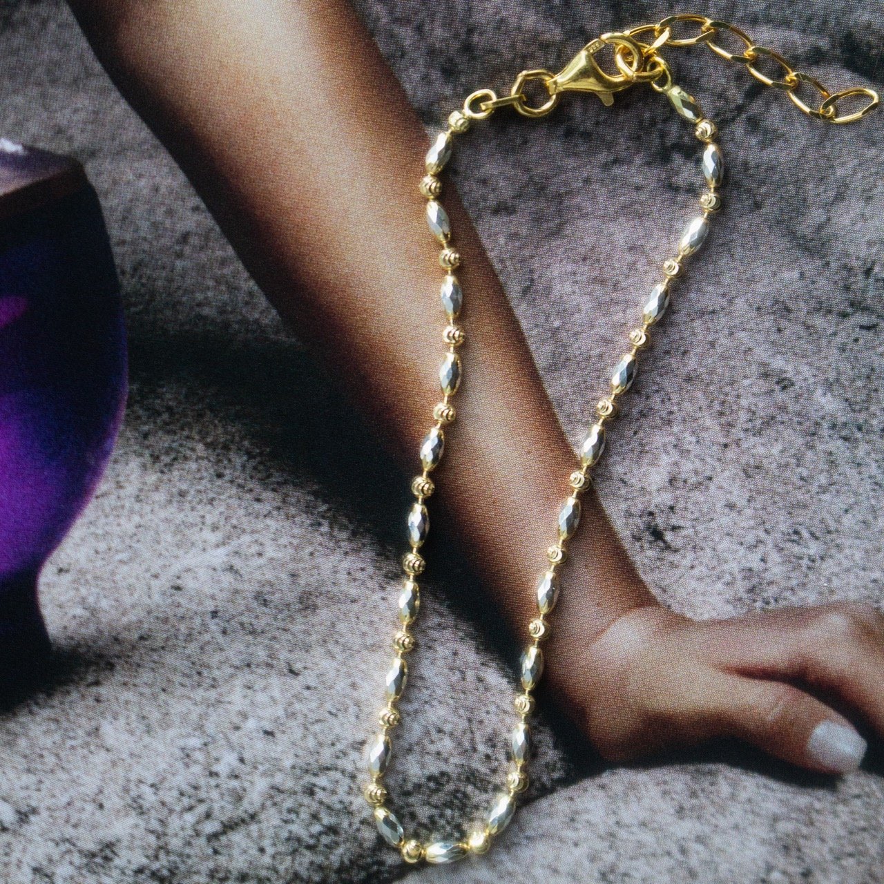 Delicate Silver & Gold Mixed Bracelet