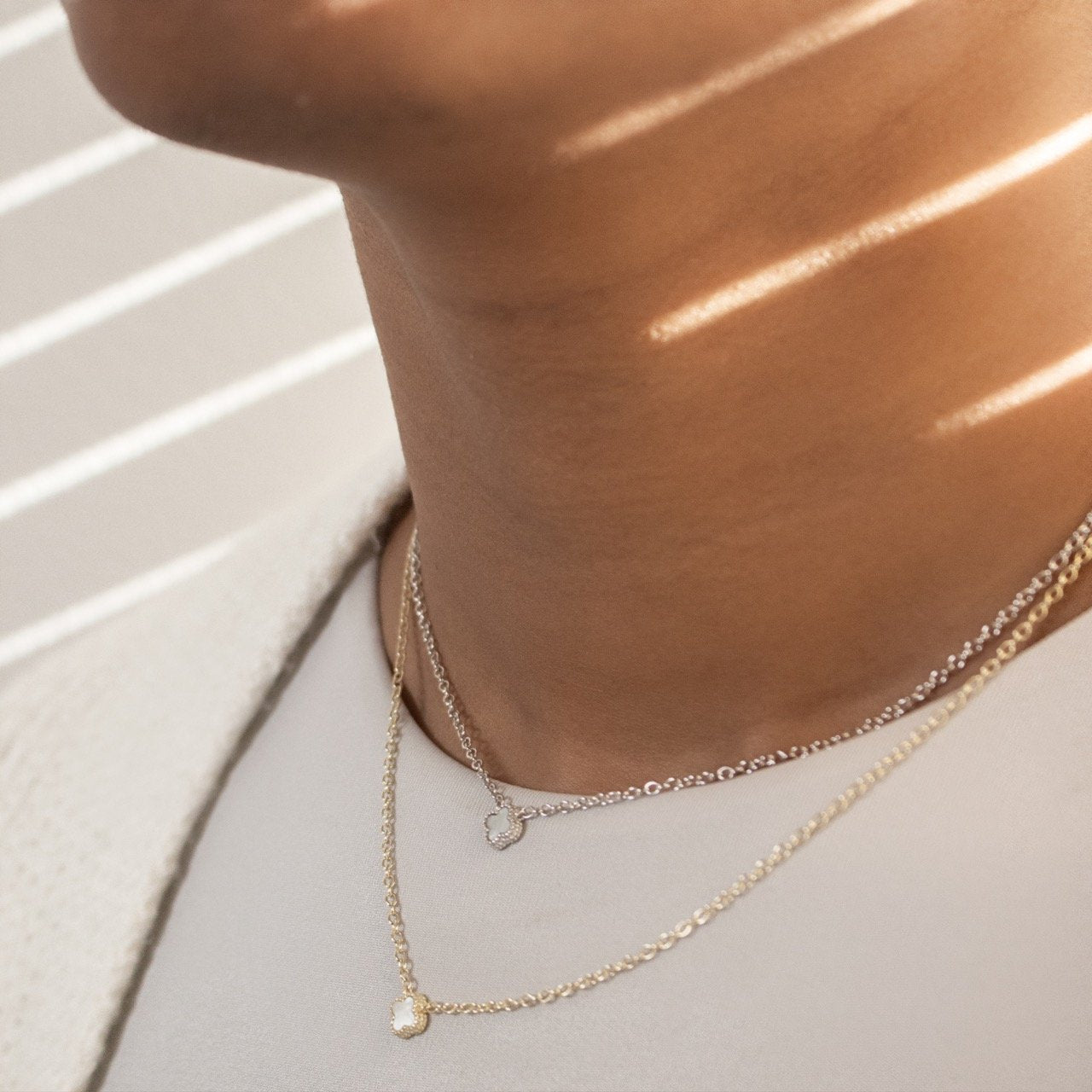 Mini Pearl Clover Necklace