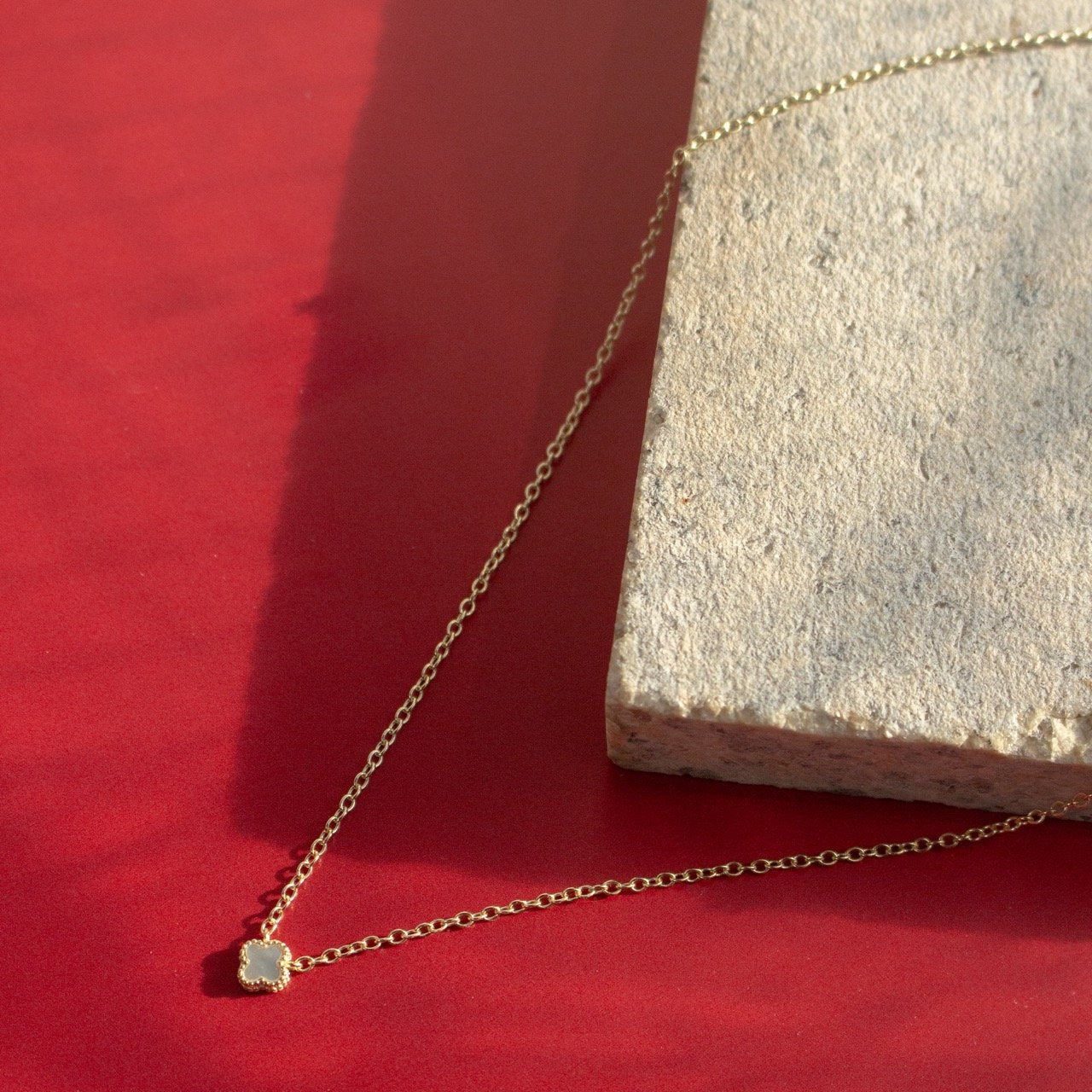 Mini Pearl Clover Necklace