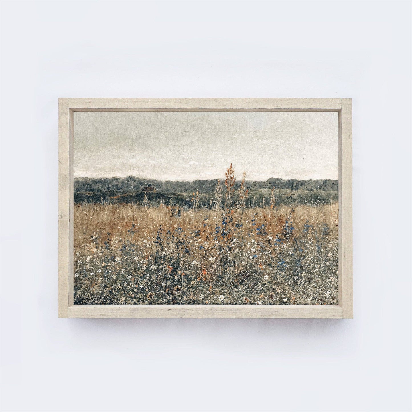 Vintage Print Framed | WildFlowers A22: Aged Farmhouse / 8.5x7"