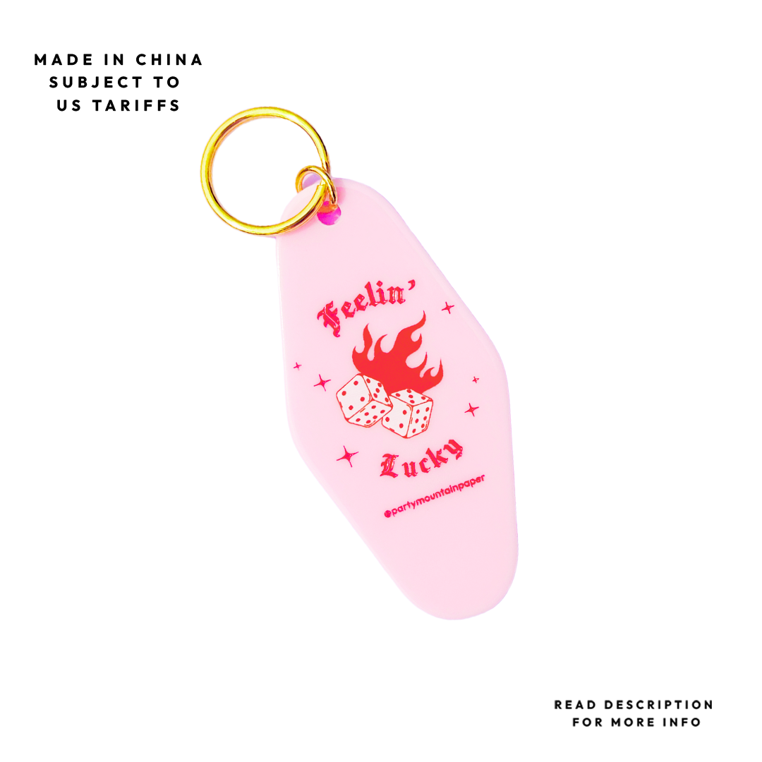 Feelin' Lucky Motel Tag Keychain