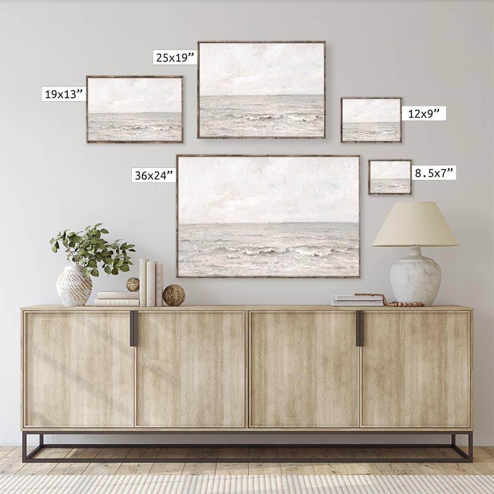 Vintage Art Print | Coastal Wall Art Seascape Painting A120: Aged Farmhouse / 8.5x7"