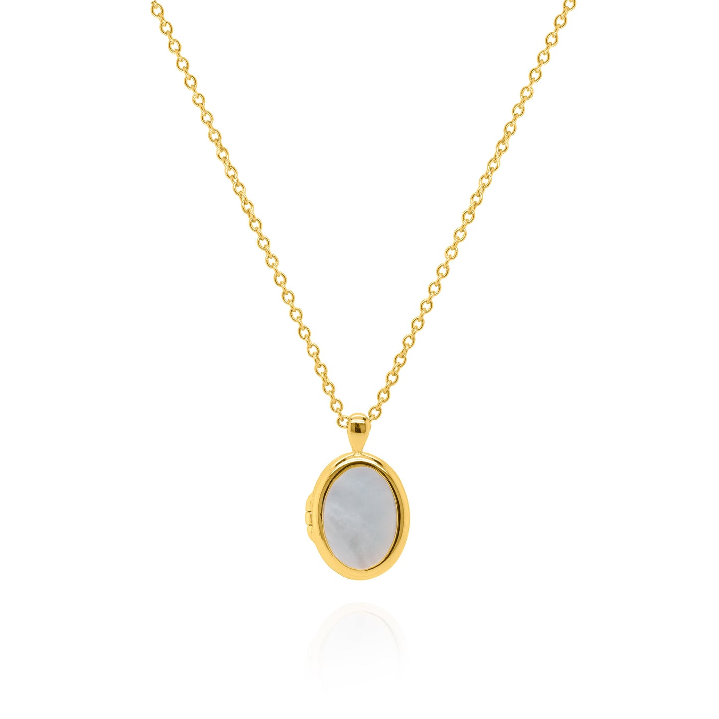 Reversible Pearl / Black Agate Locket Necklace