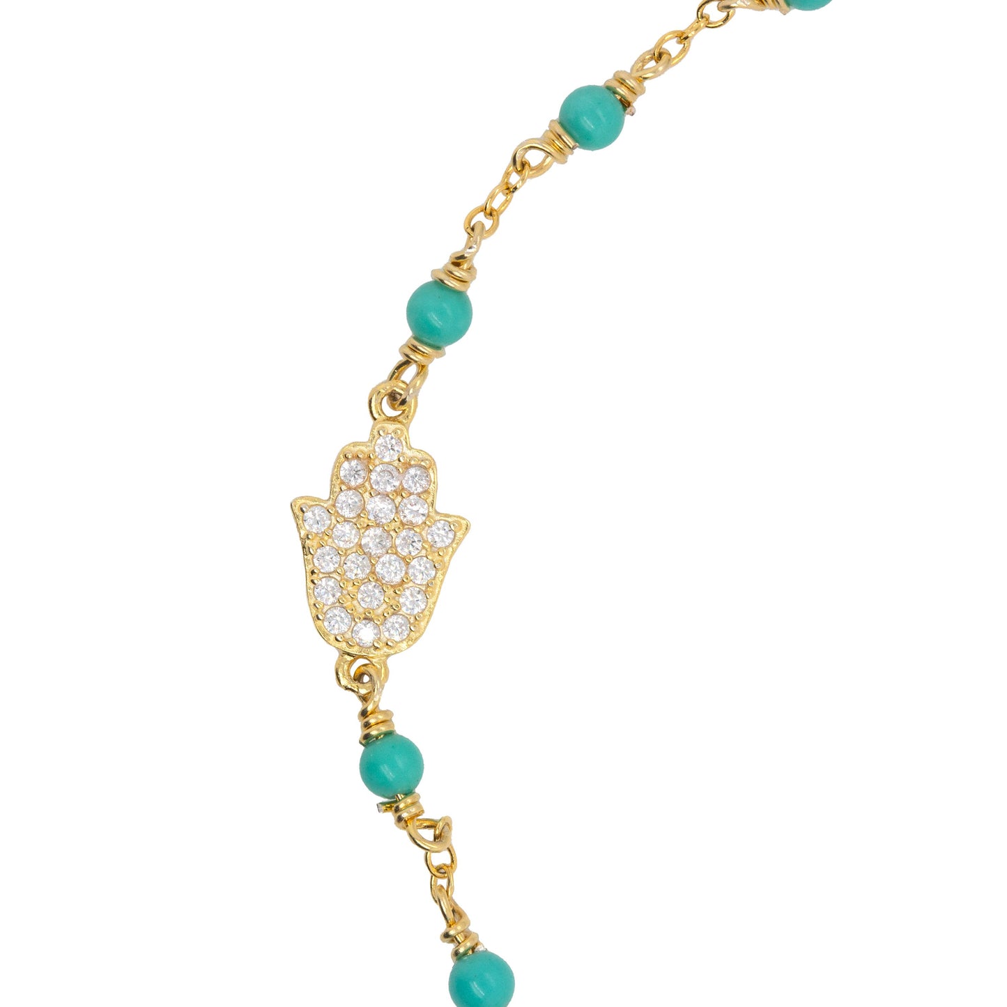 Delicate Turquoise Hamsa Bracelet