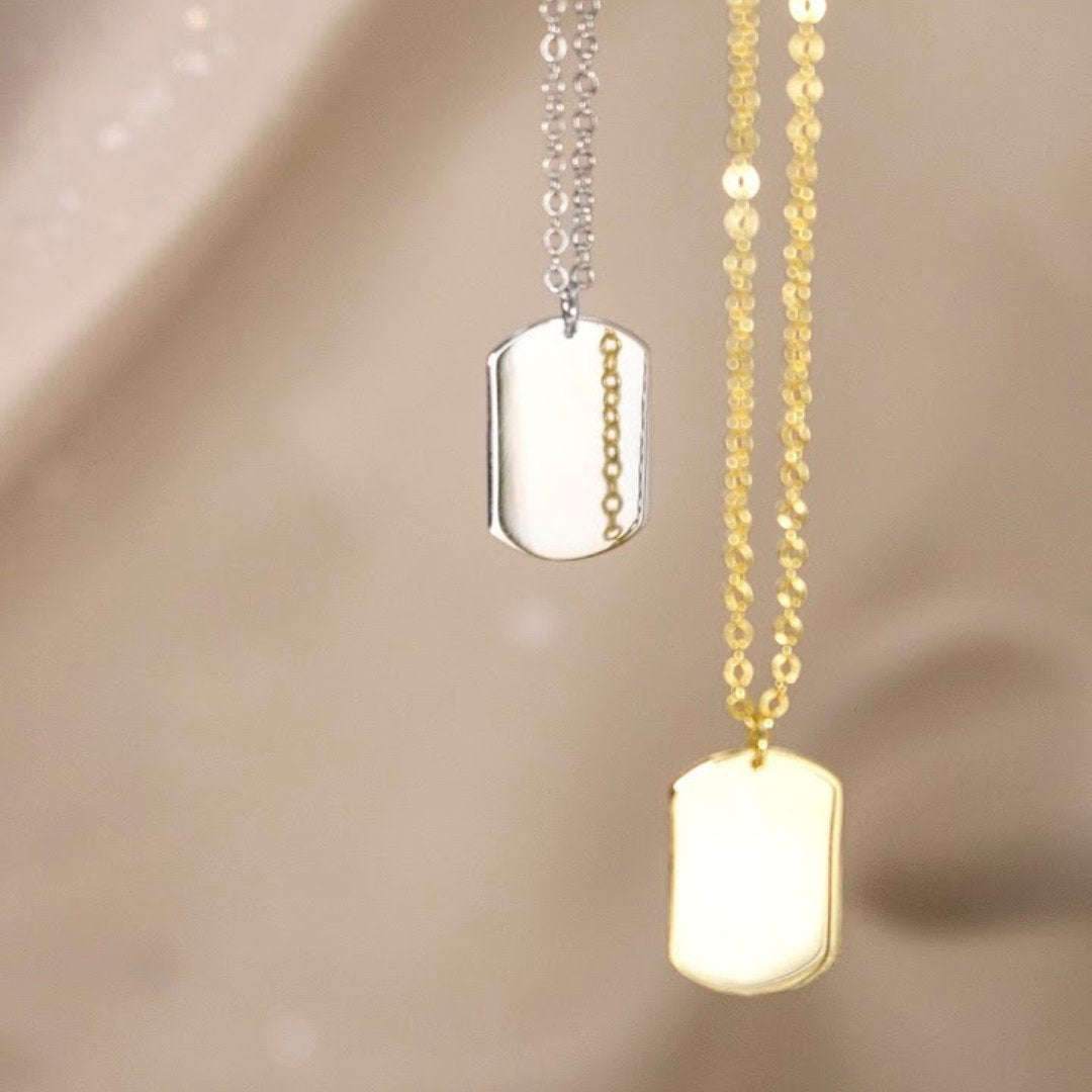 Engraveable Mini Dog Tag Necklace