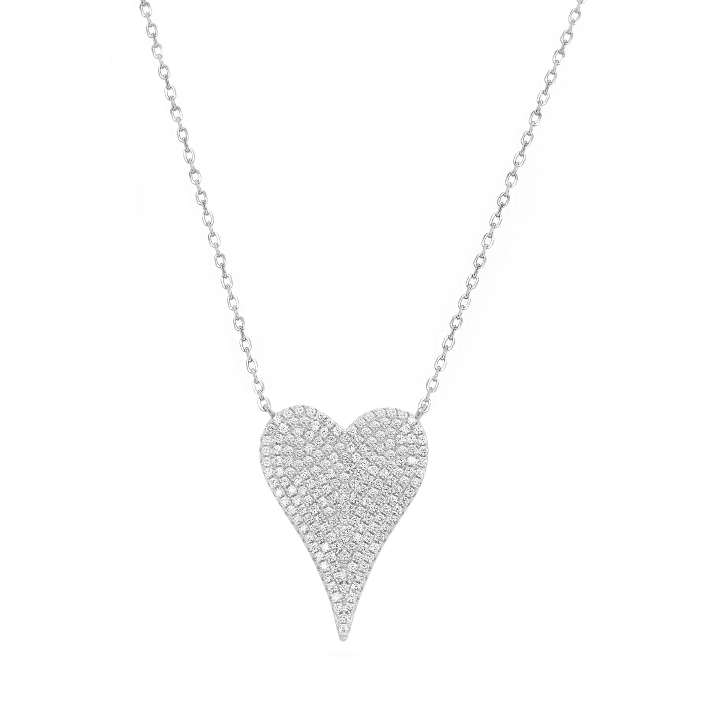 Extra Large Sparkly Pave Heart Necklace