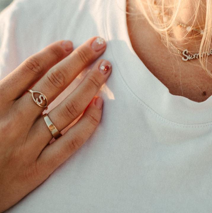 Diamond Initial Ring