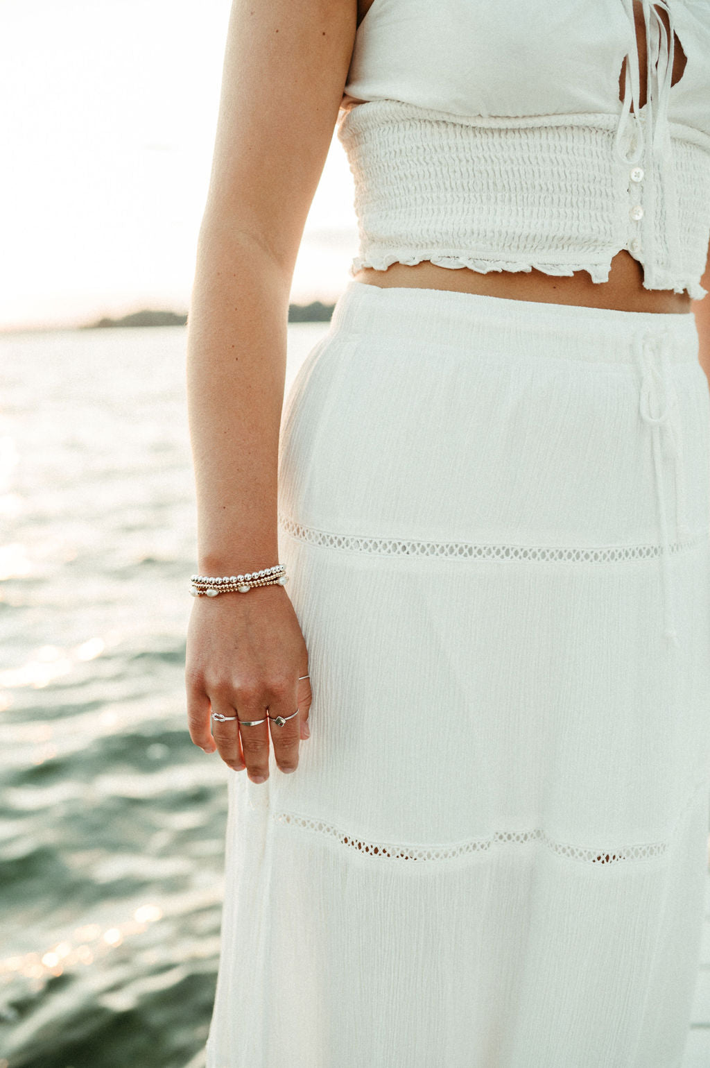 Gold-Filled 3mm Stretch Ball Bracelet