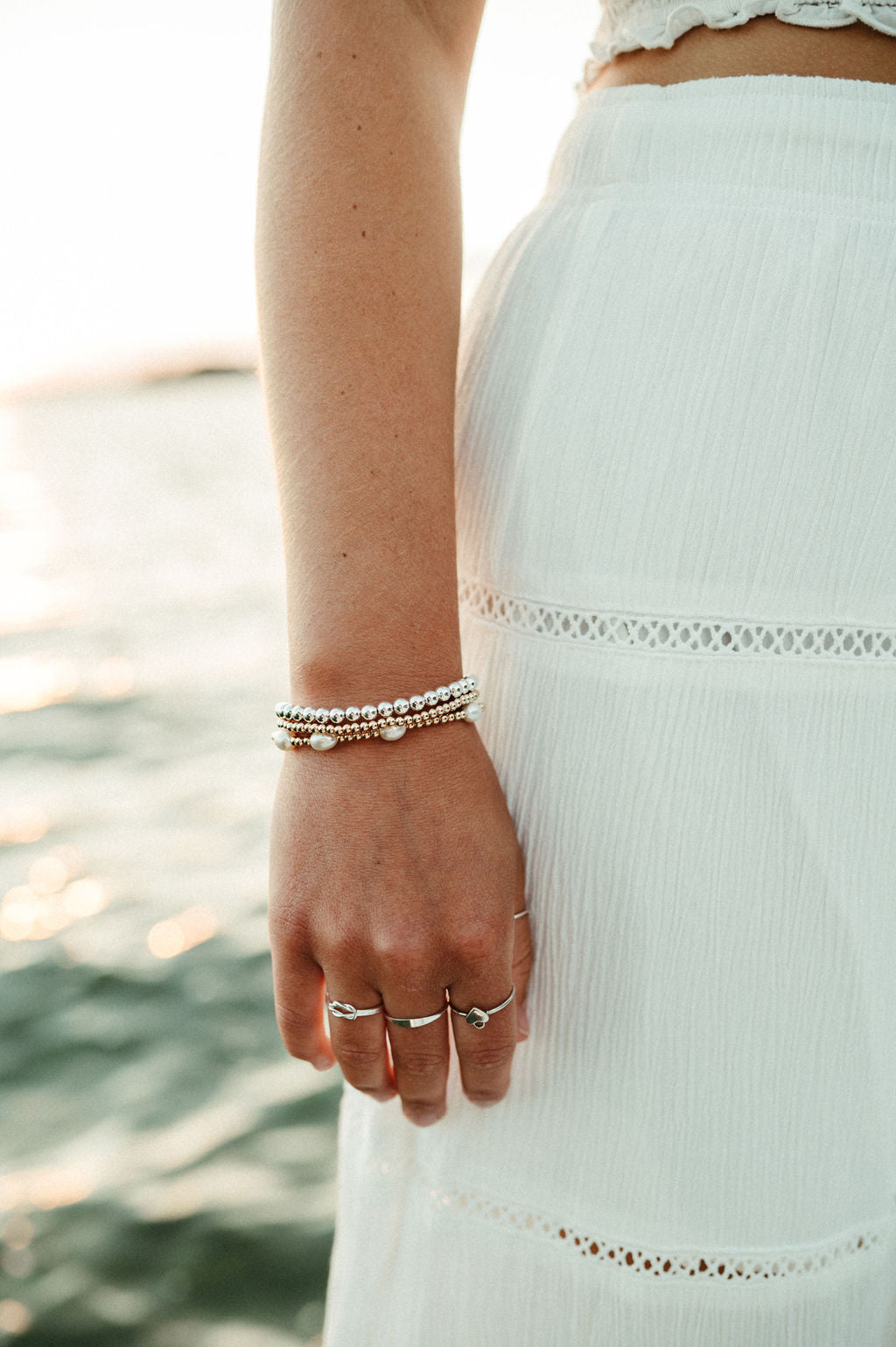 Gold-Filled 3mm Stretch Ball Bracelet