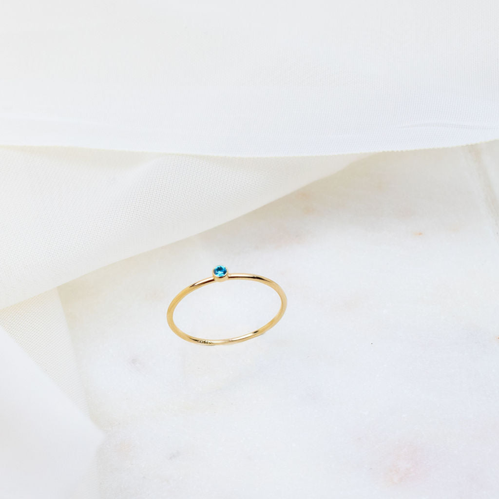 Silver Delicate Birthstone Rings