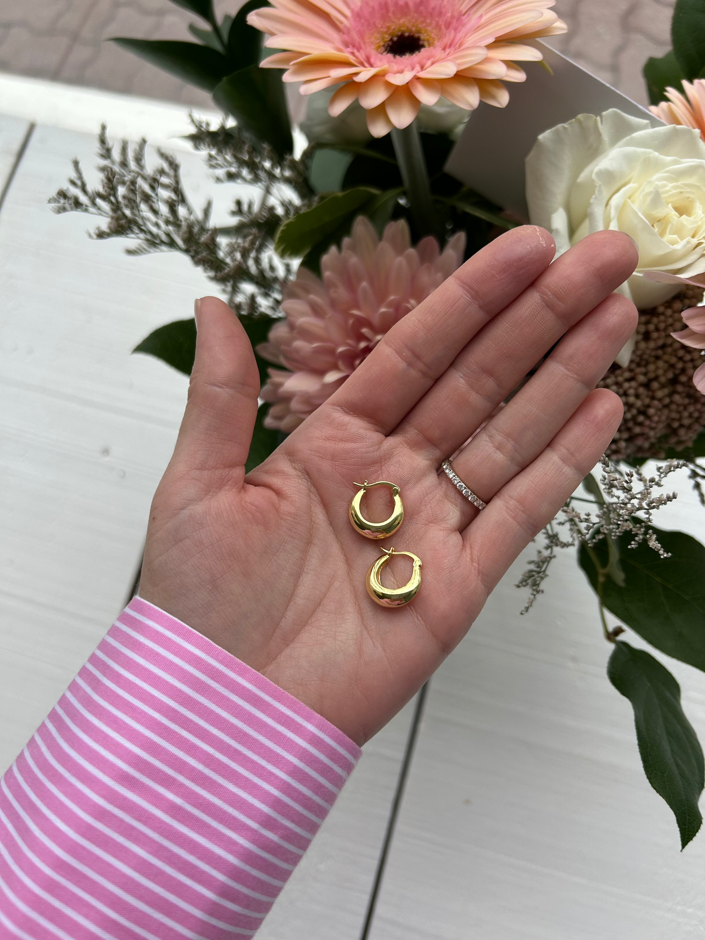 Small Gold Dome Hoops