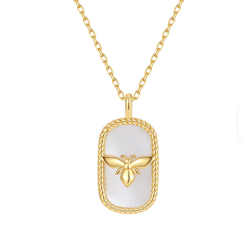Bee Mother of Pearl Necklace