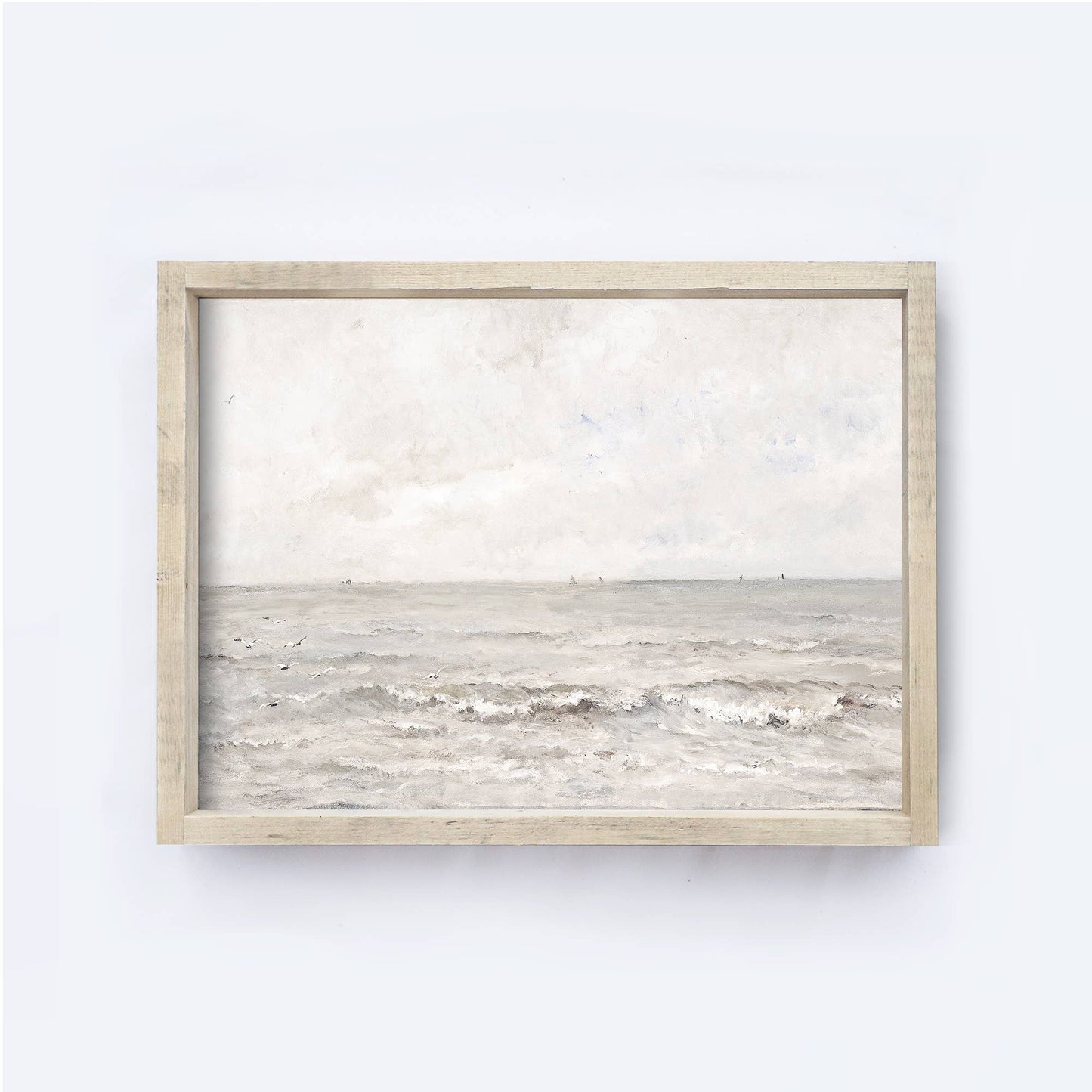 Vintage Art Print | Coastal Wall Art Seascape Painting A120: Aged Farmhouse / 8.5x7"