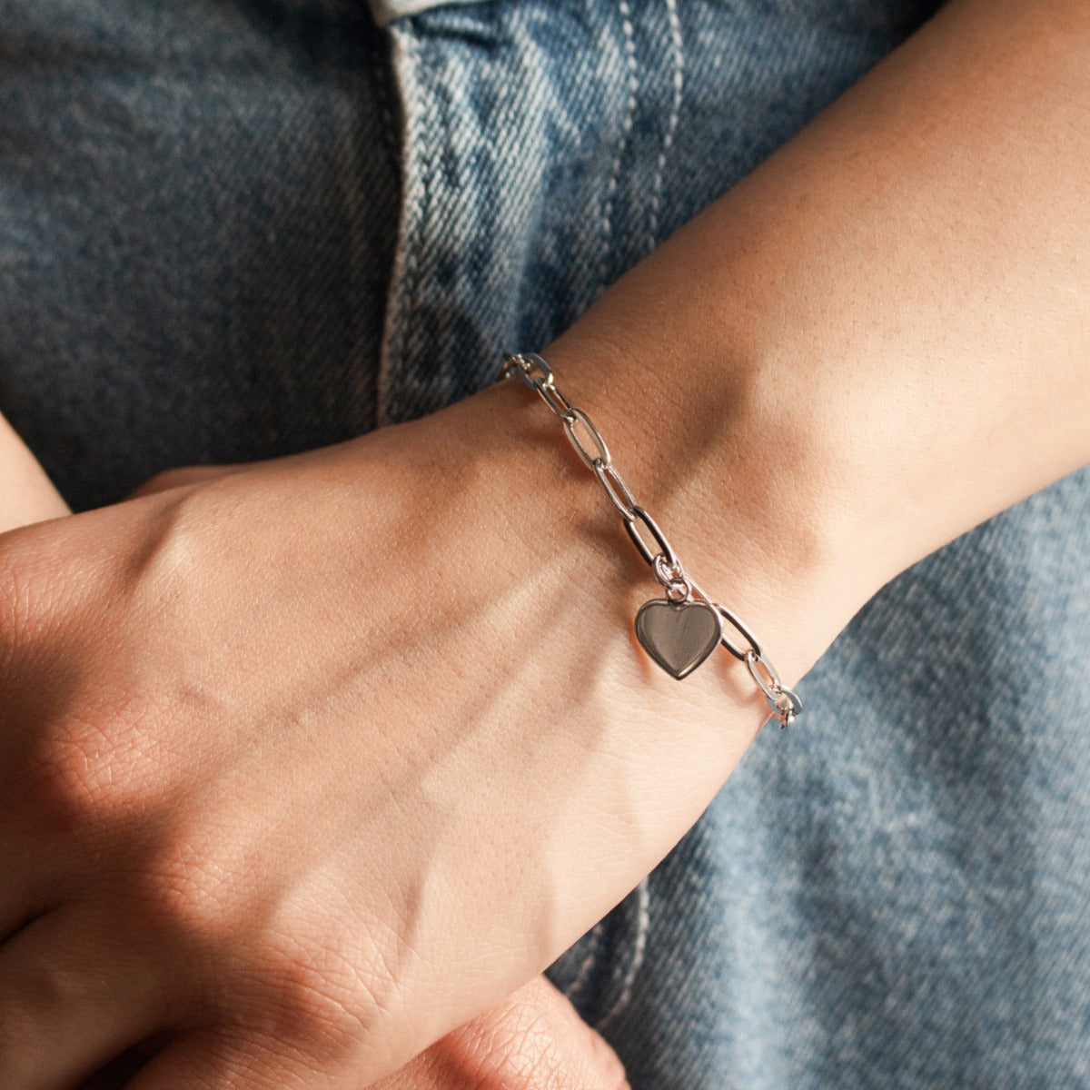 Paperclip Heart Charm Bracelet