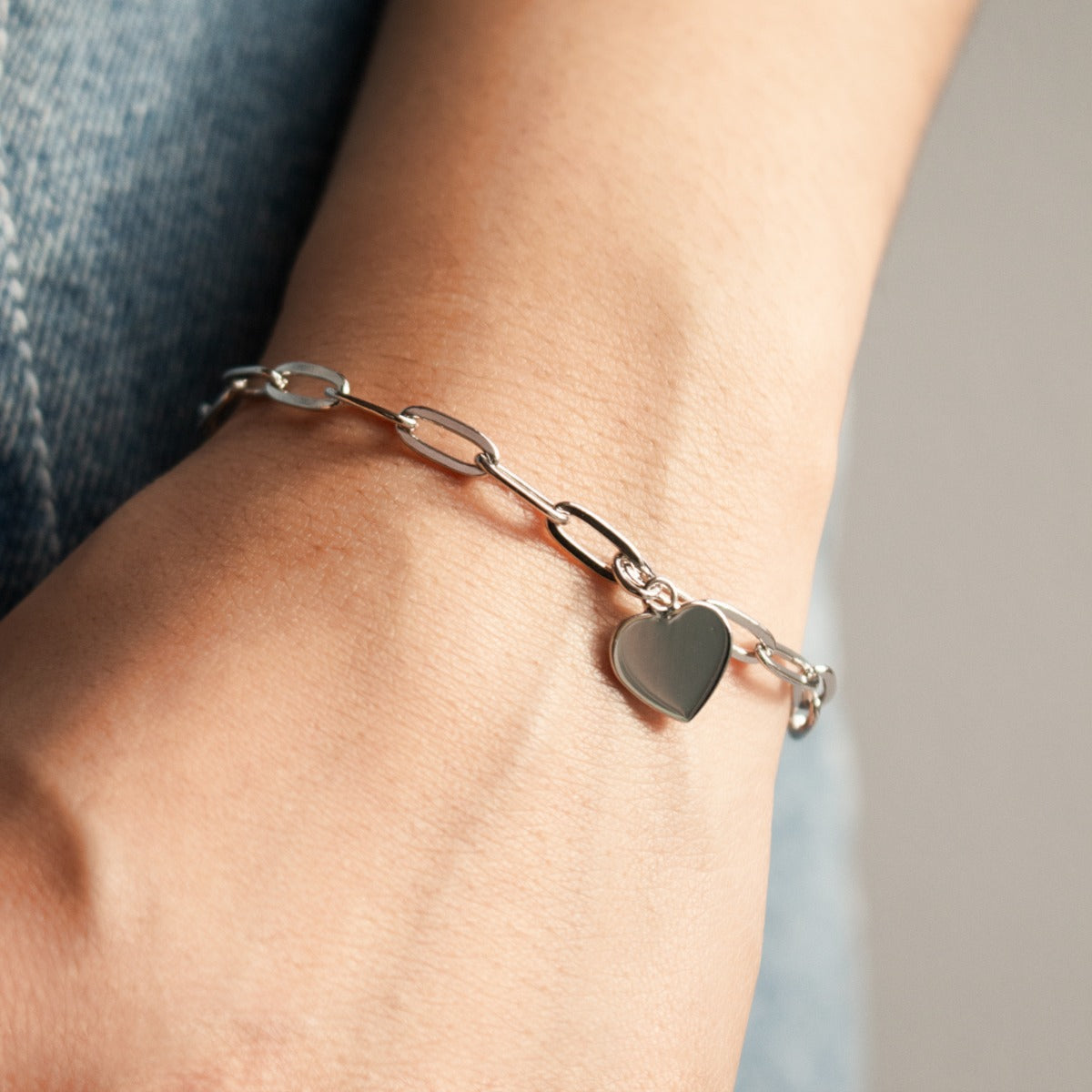 Paperclip Heart Charm Bracelet
