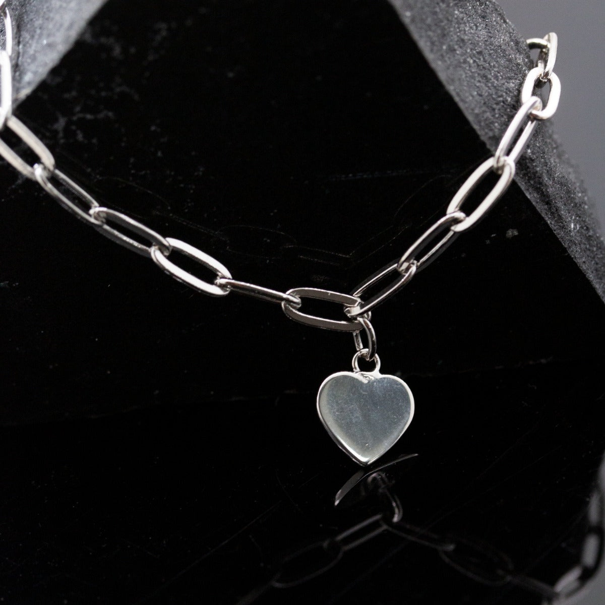 Paperclip Heart Charm Bracelet