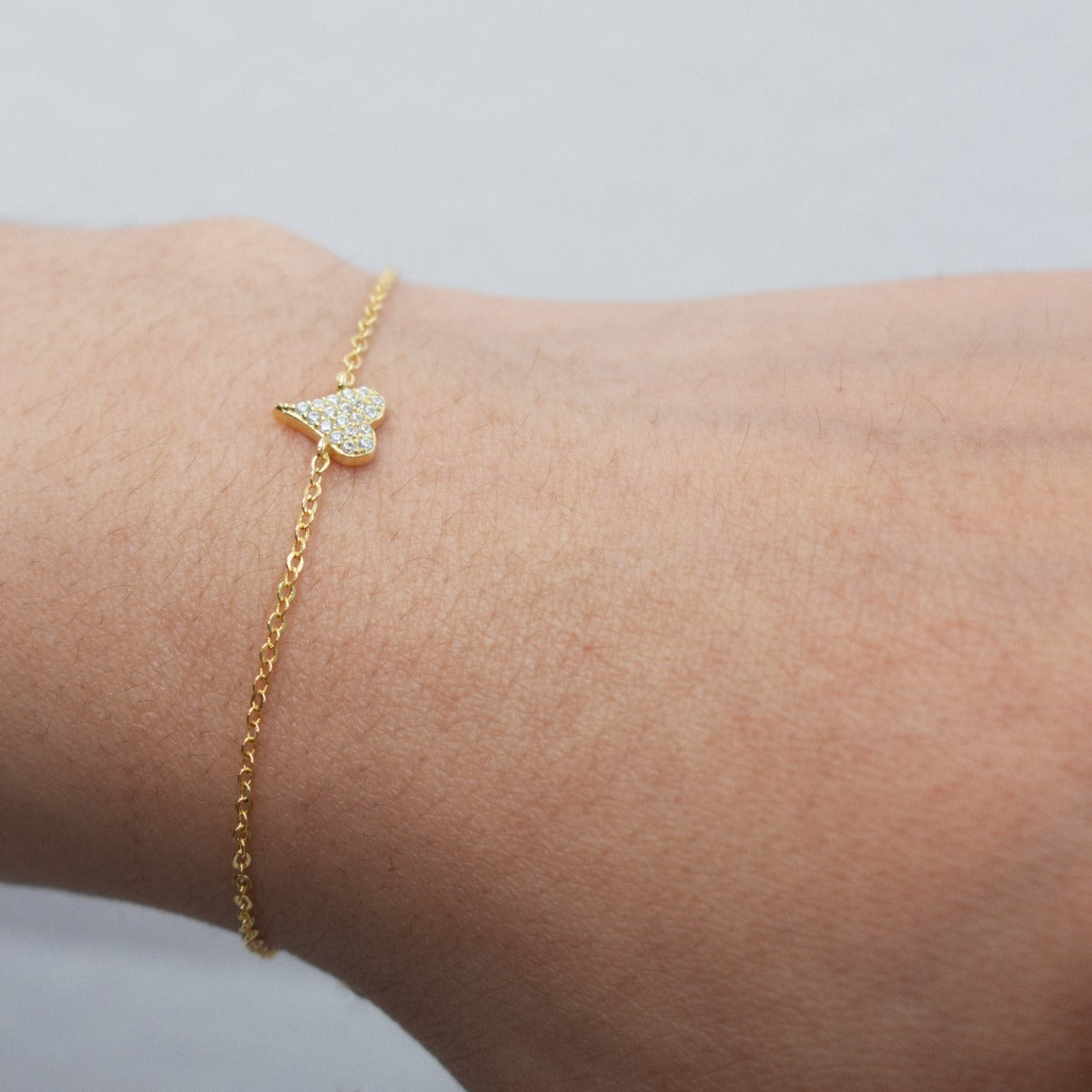 Delicate Sparkly Heart Bracelet