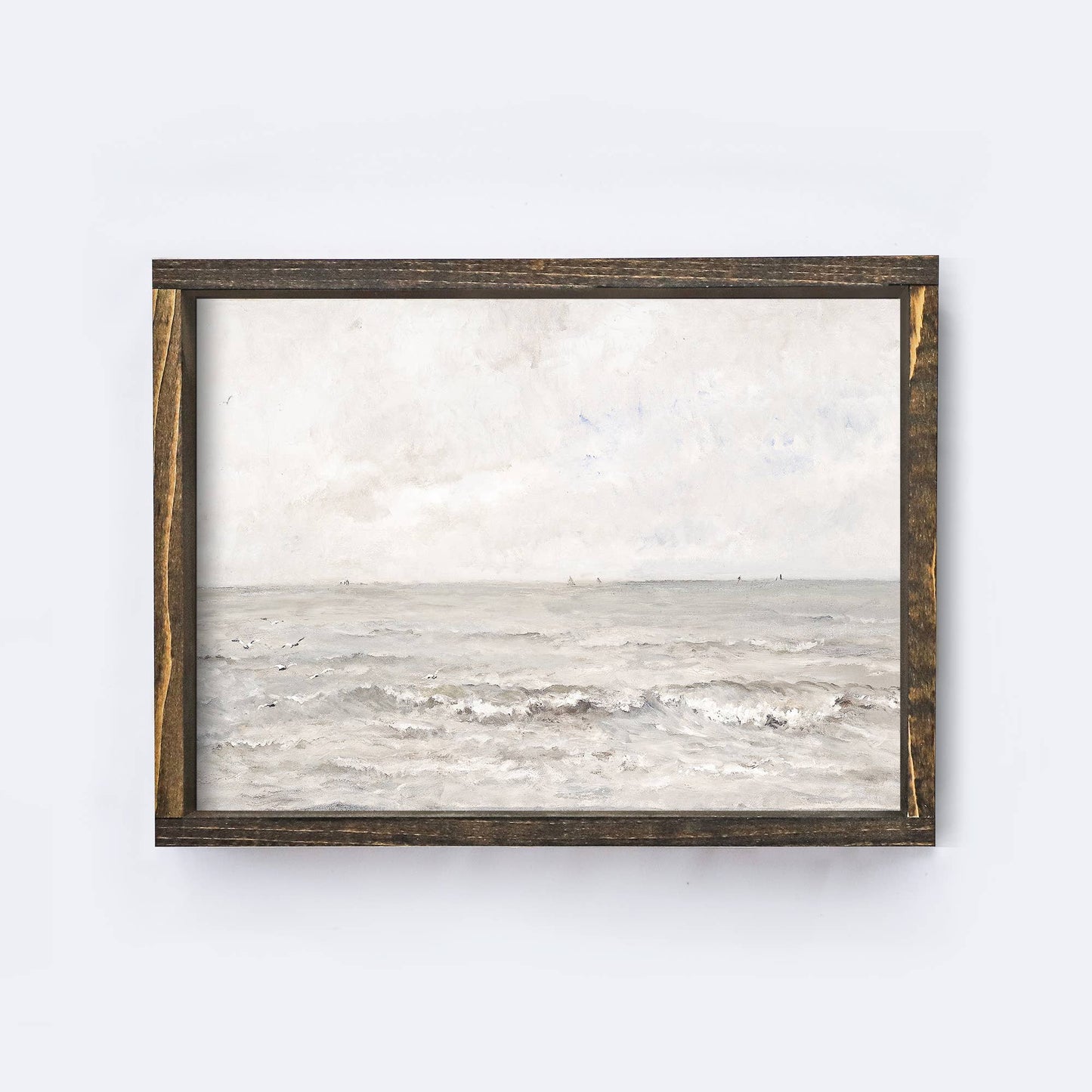 Vintage Art Print | Coastal Wall Art Seascape Painting A120: Aged Farmhouse / 8.5x7"