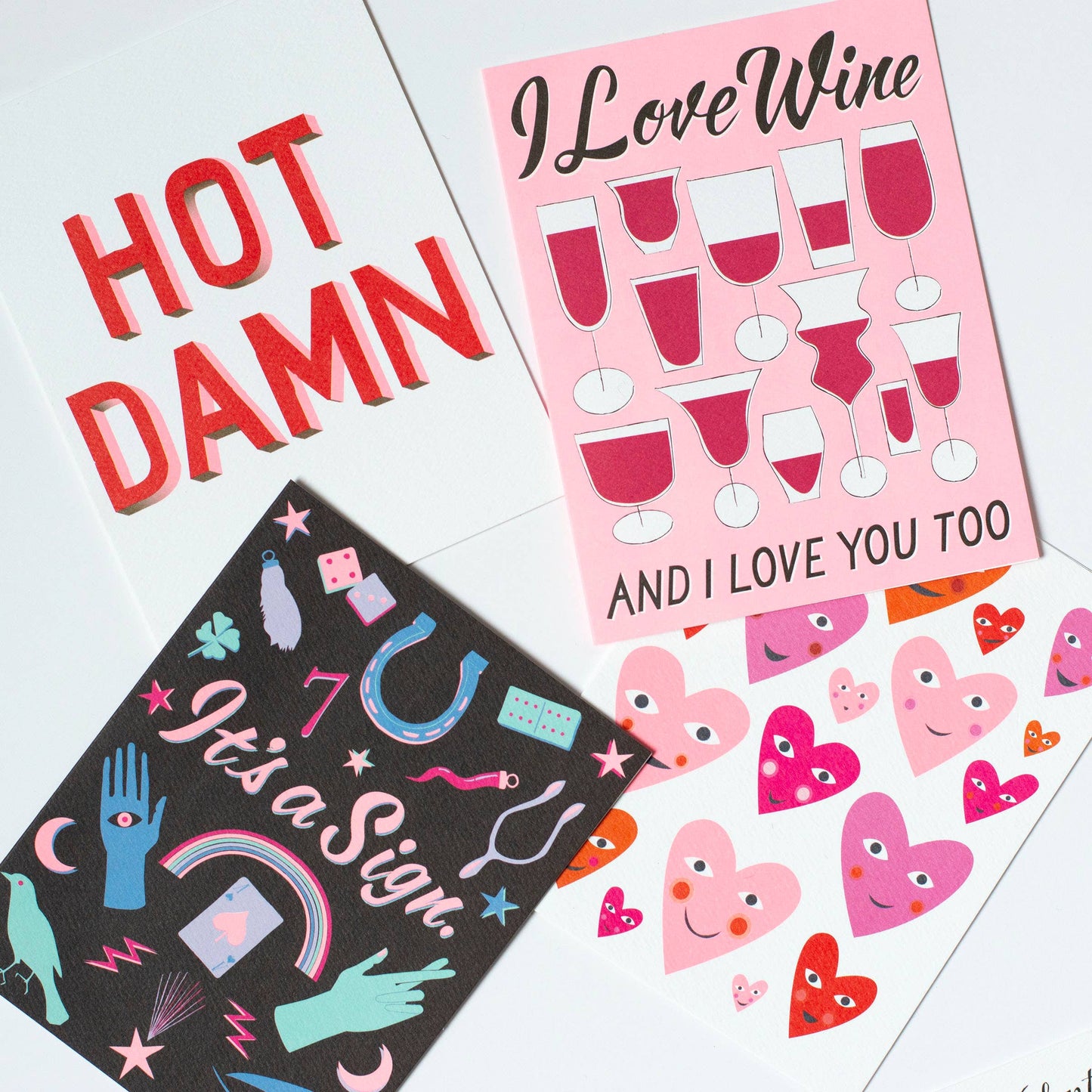 I Love You and I Love Wine Too Note Card
