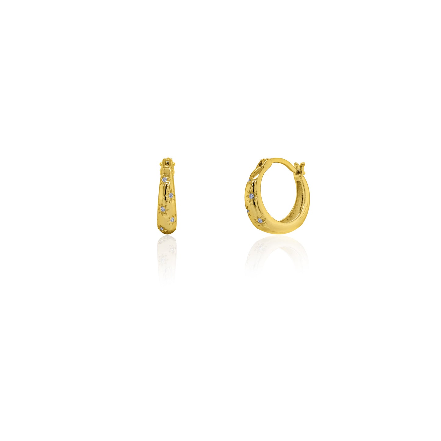 Delicate Starburst Dome Hoops