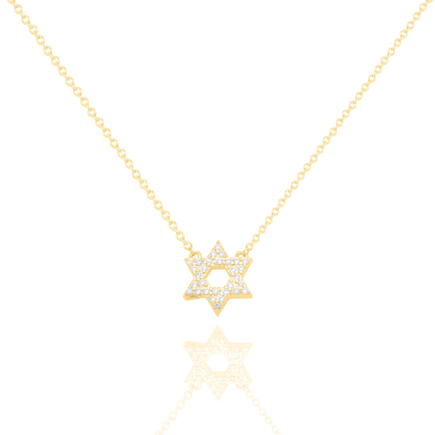 Delicate Sparkly Star of David Necklace