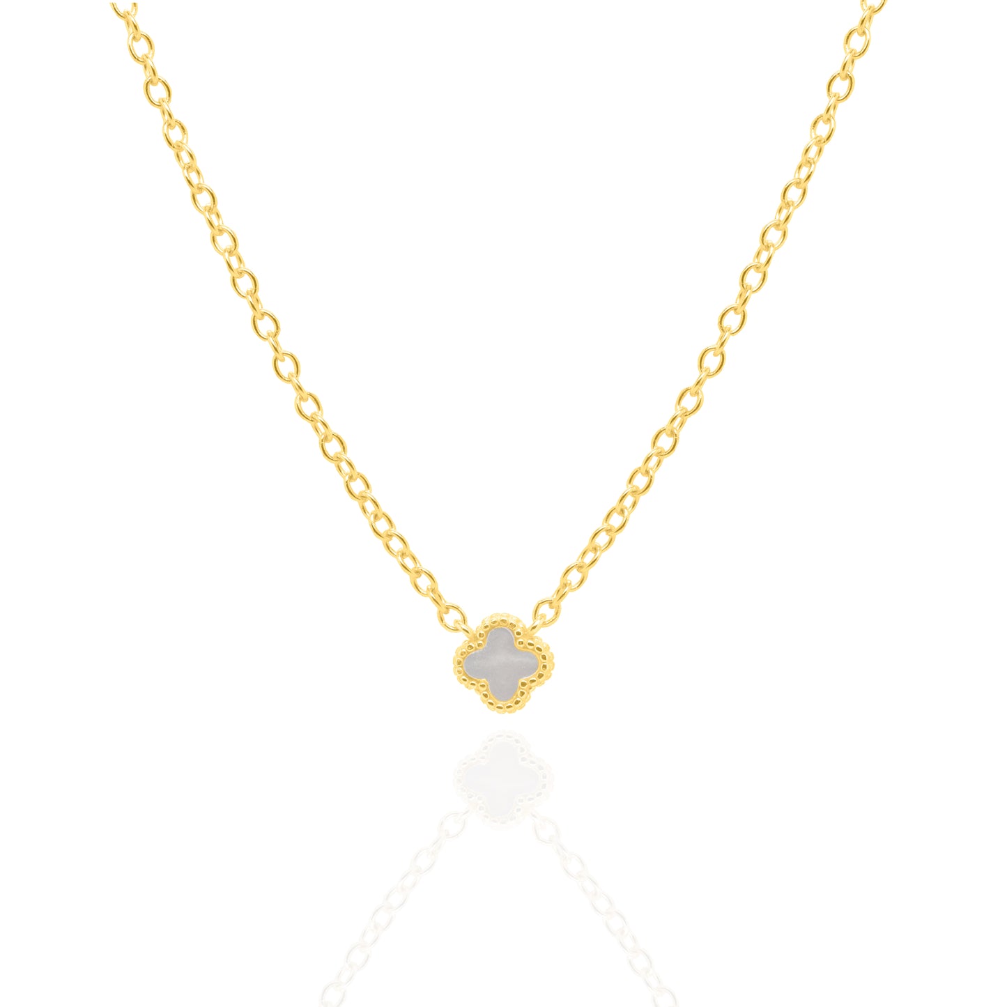 Mini Pearl Clover Necklace
