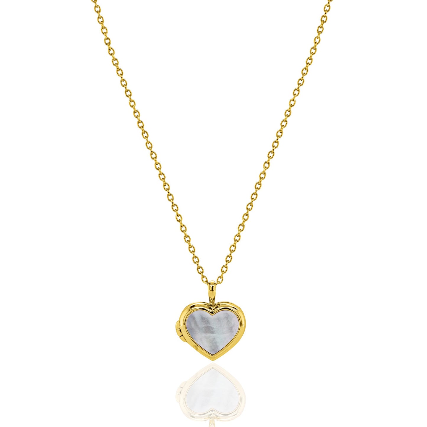 Reversible Heart Pearl / Blue Lapis Locket Necklace