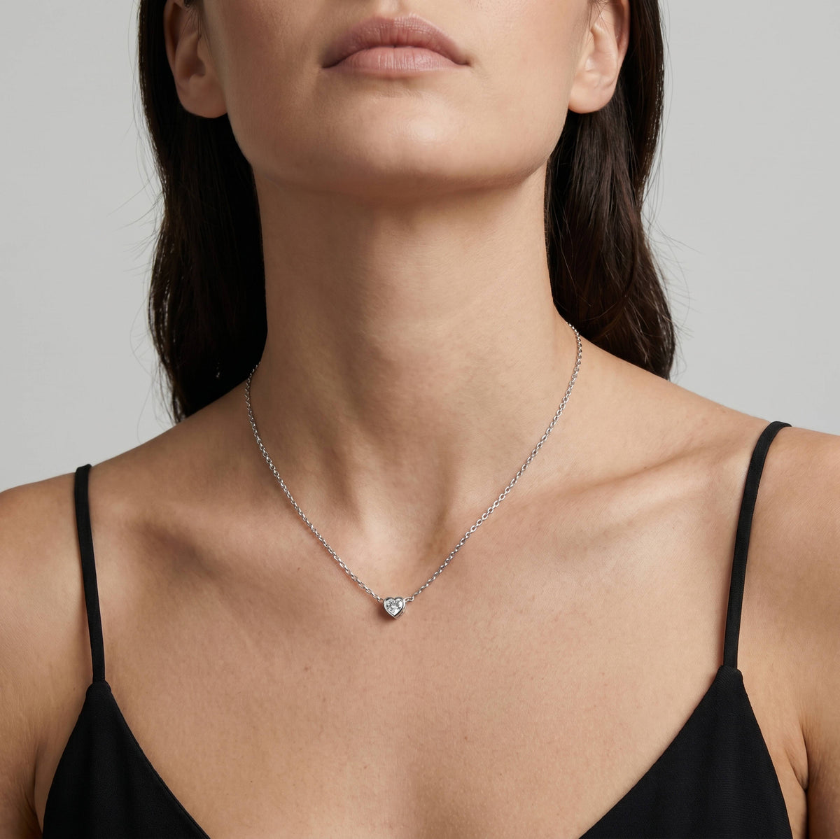 Bezel Heart Necklace