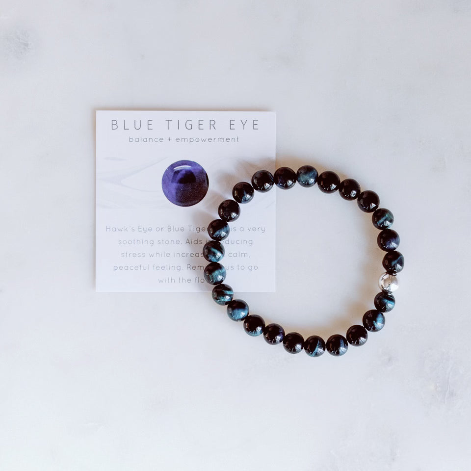 Blue Tiger Eye Gemstone Bracelet
