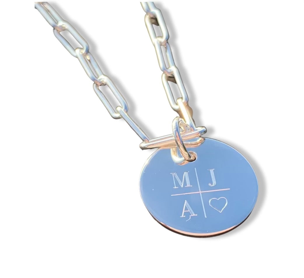 Family Circle Pendant on 20" Paperclip chain.