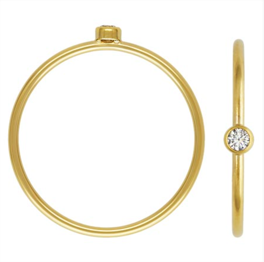 Tiny CZ Ring - Gold Filled or Sterling Silver