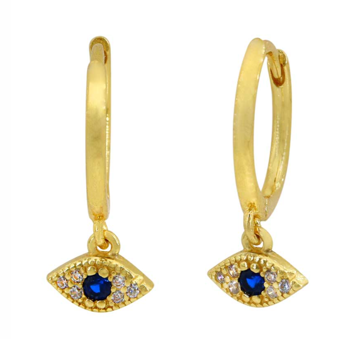 Sparkly Evil Eye Hoops