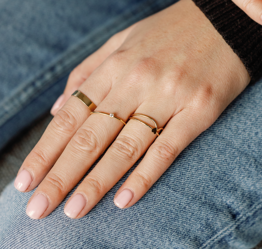 Tiny CZ Ring - Gold Filled or Sterling Silver