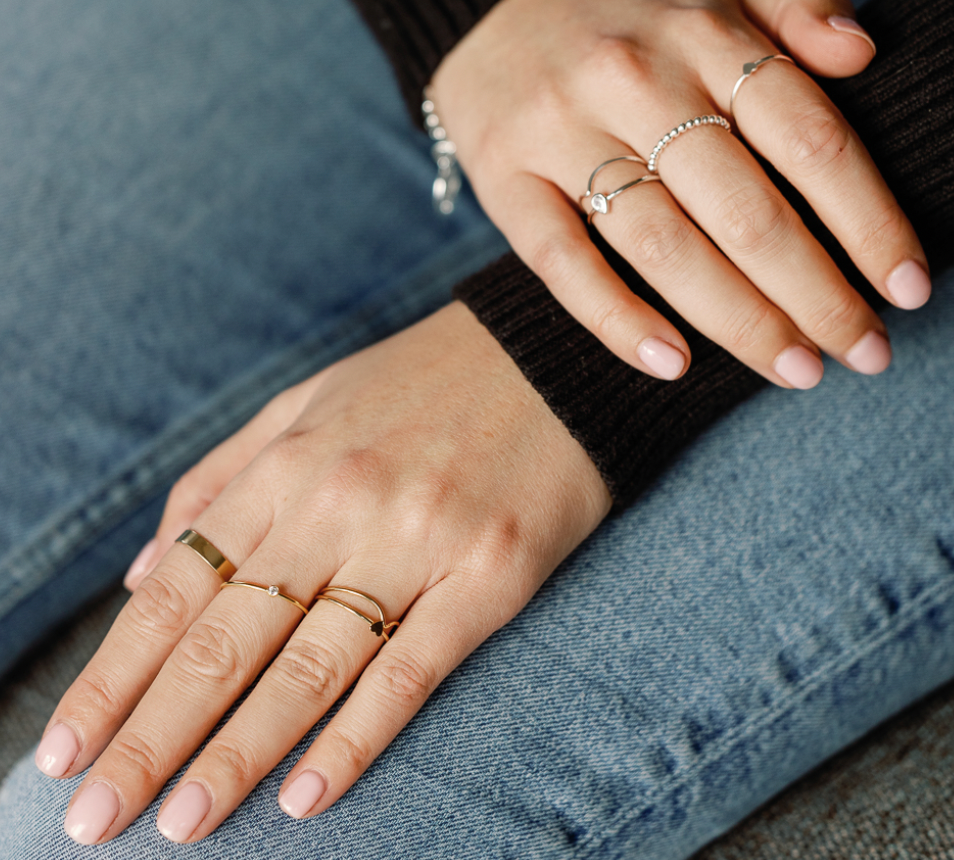 Tiny CZ Ring - Gold Filled or Sterling Silver