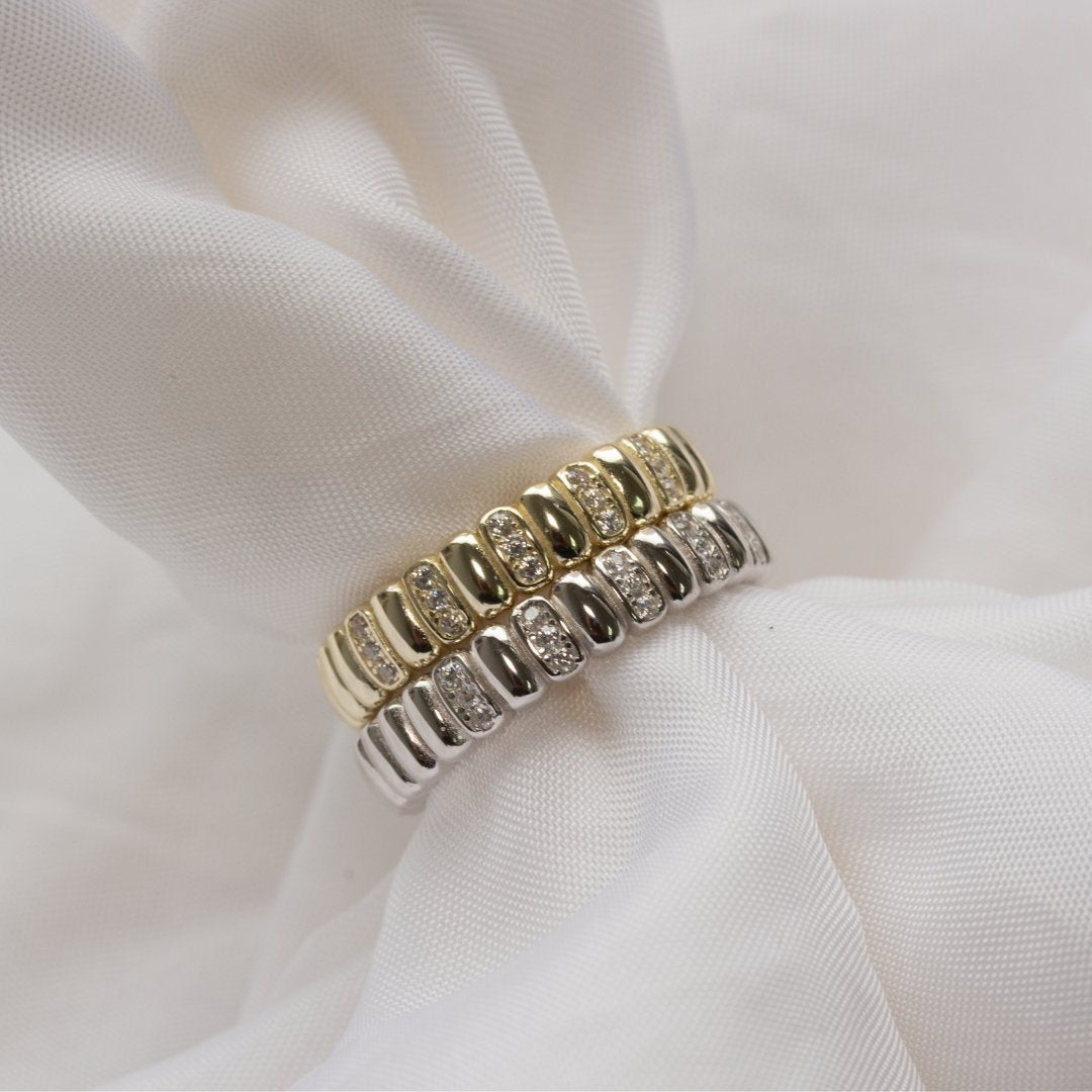 Cz Alternating Bar Ring