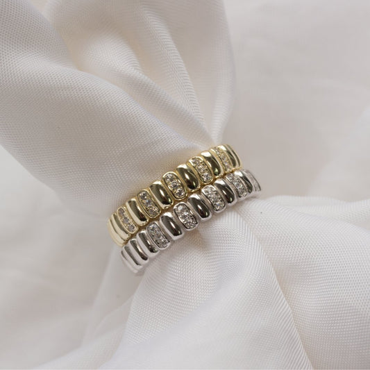 Cz Alternating Bar Ring