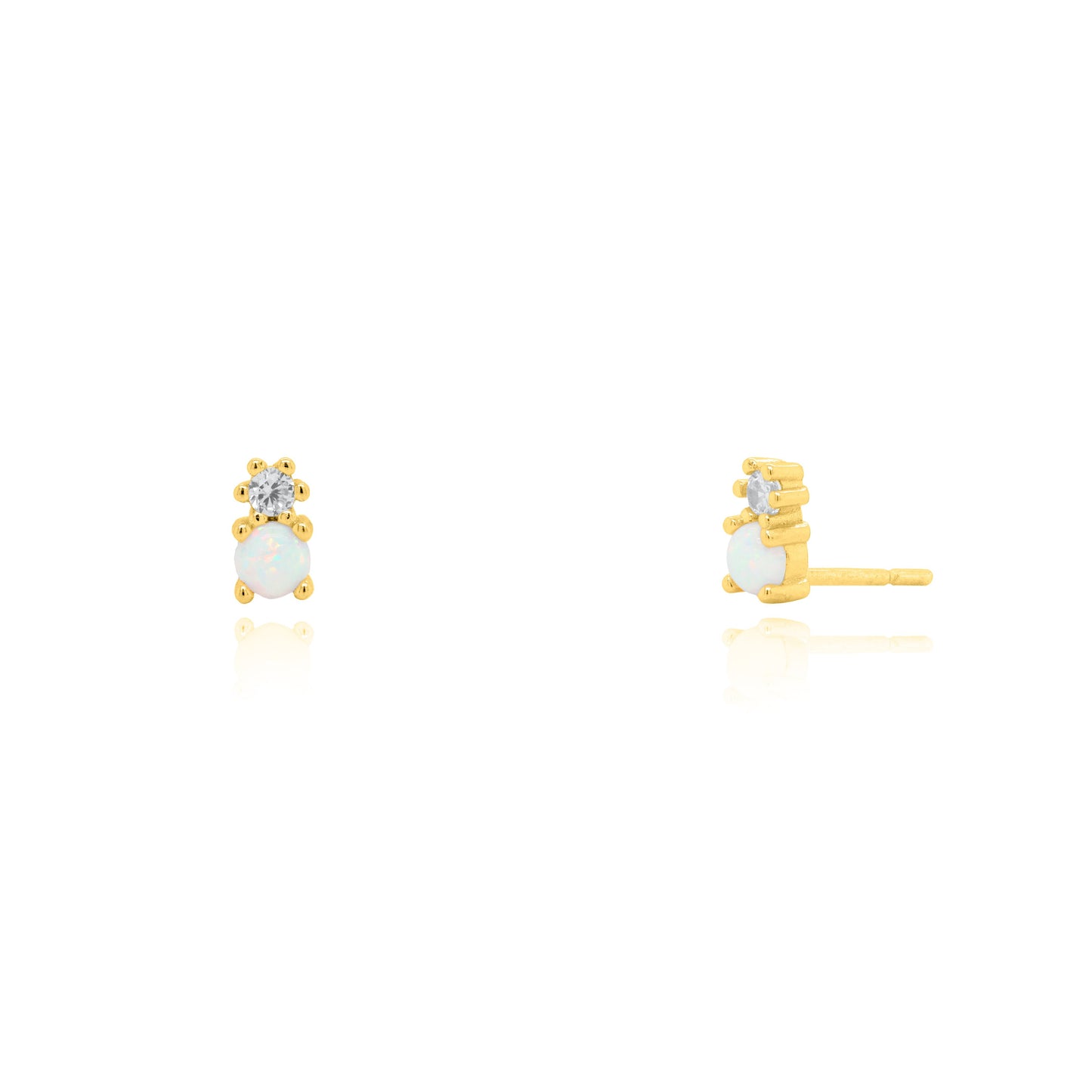 White Opal and Sparkle Studs