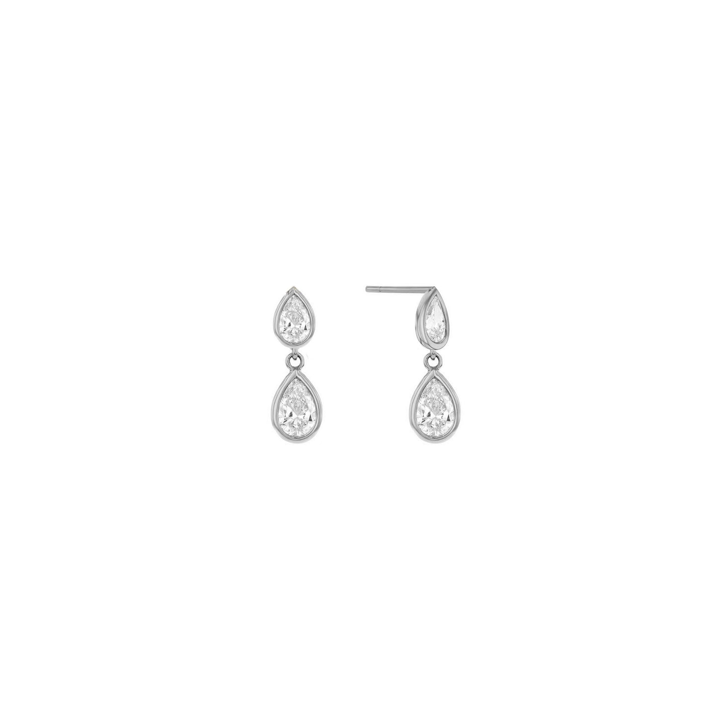 Sparkly Double Teardrop Dangle Studs