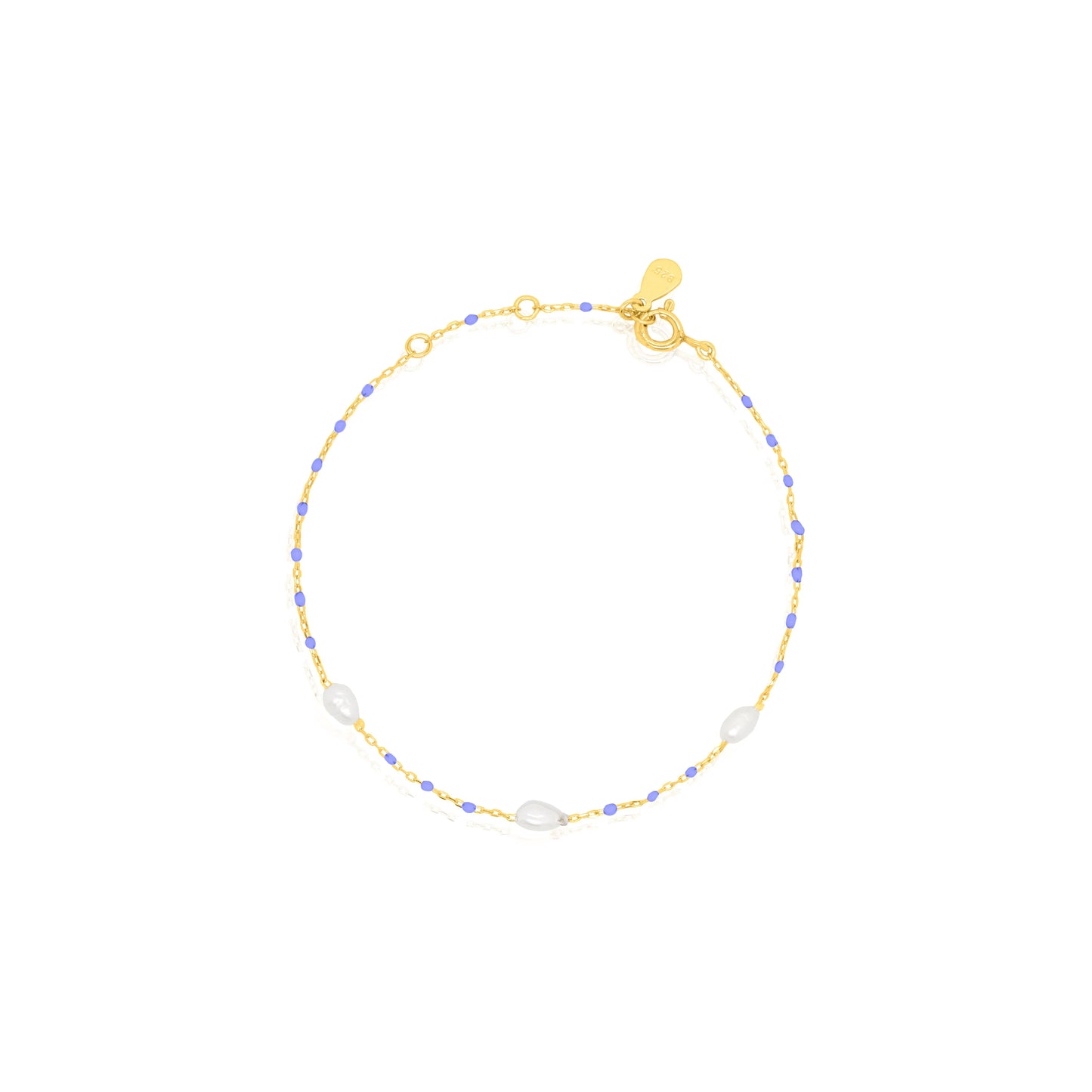 Delicate Enamel & Pearl Bracelet