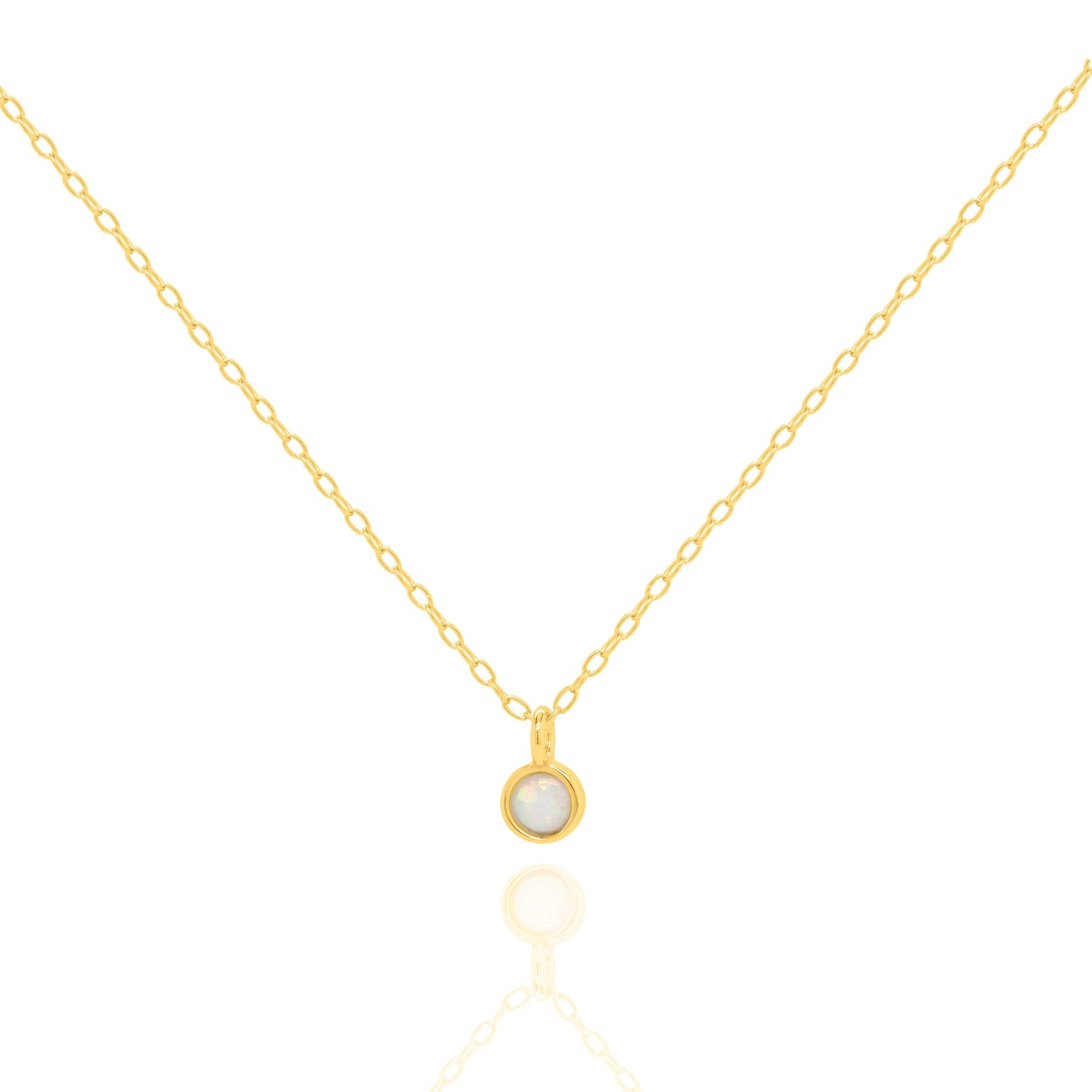 Bezel Opal Necklace