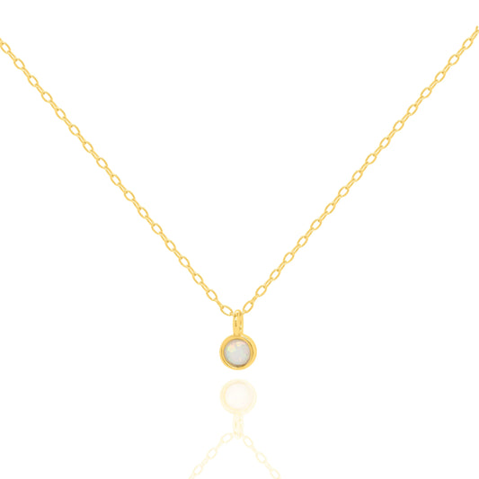 Bezel Opal Necklace