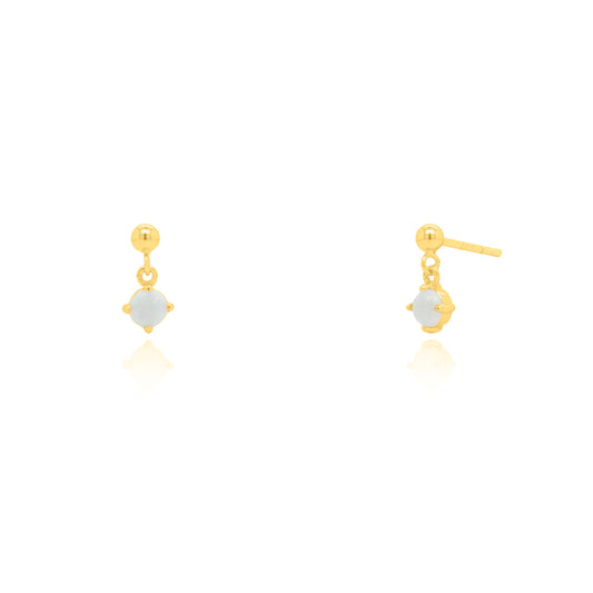 White Opal Drop Studs