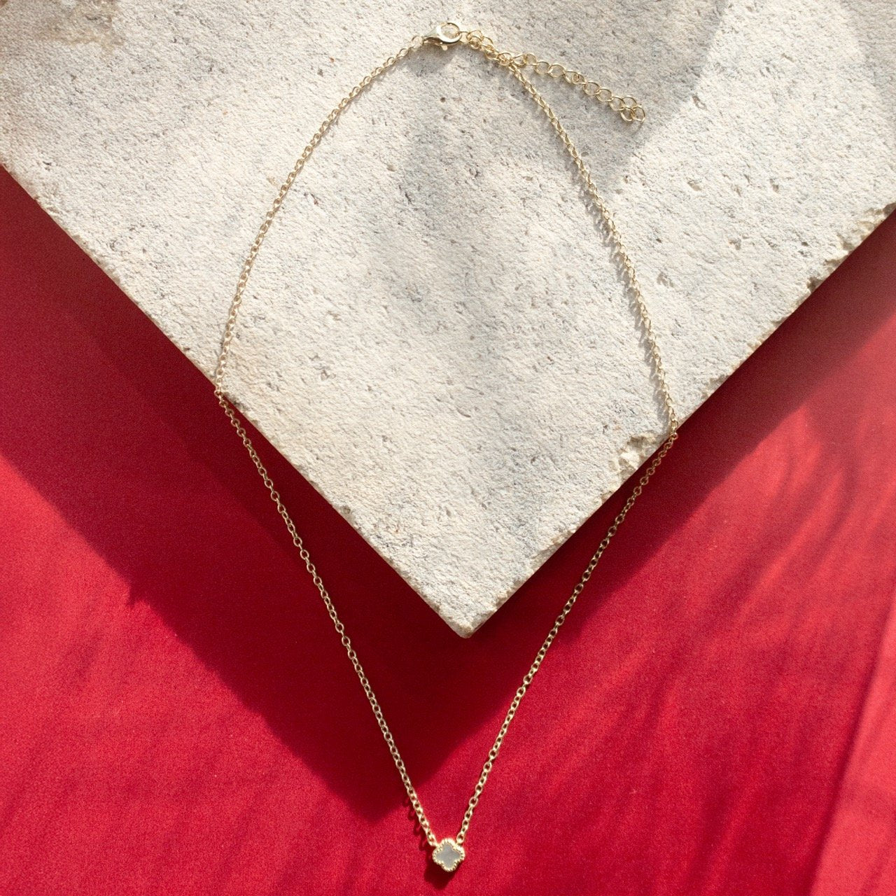 Mini Pearl Clover Necklace