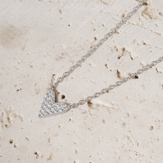 Mini Sparkly Heart Necklace