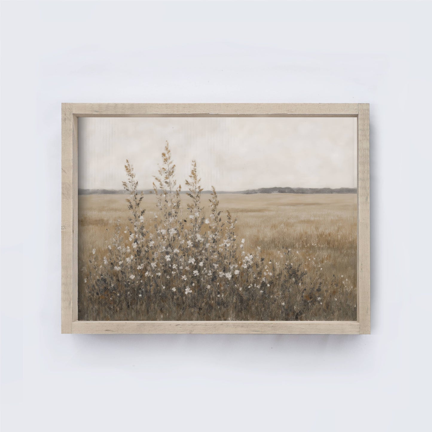 Vintage Landscape| Wildflower Field Painting A254: Aged Farmhouse / 8.5x7"