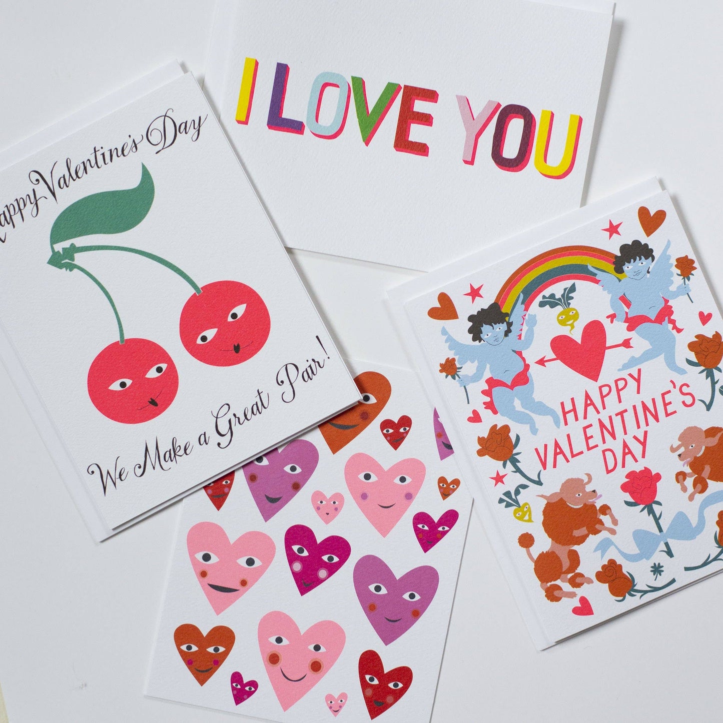 Valentine's Poodles & Cherubs Note Card