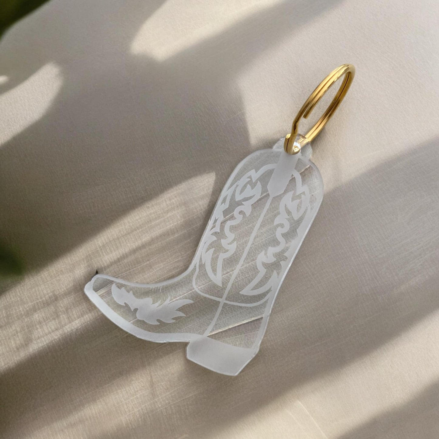 Cowboy Boot Keychain: Gold