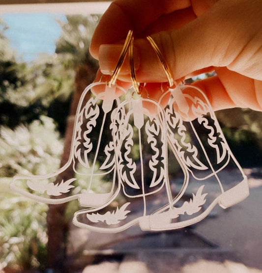 Cowboy Boot Keychain: Gold